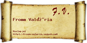 Fromm Valéria névjegykártya